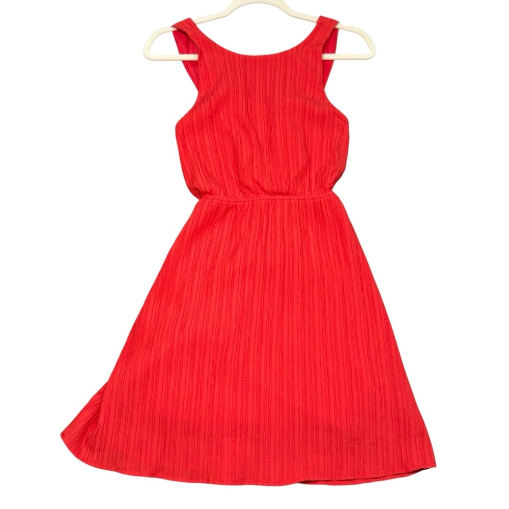 Heatherly Dress W M Petite Cross-Back Sleeveless Sundress Coral Red Beachy Sexy